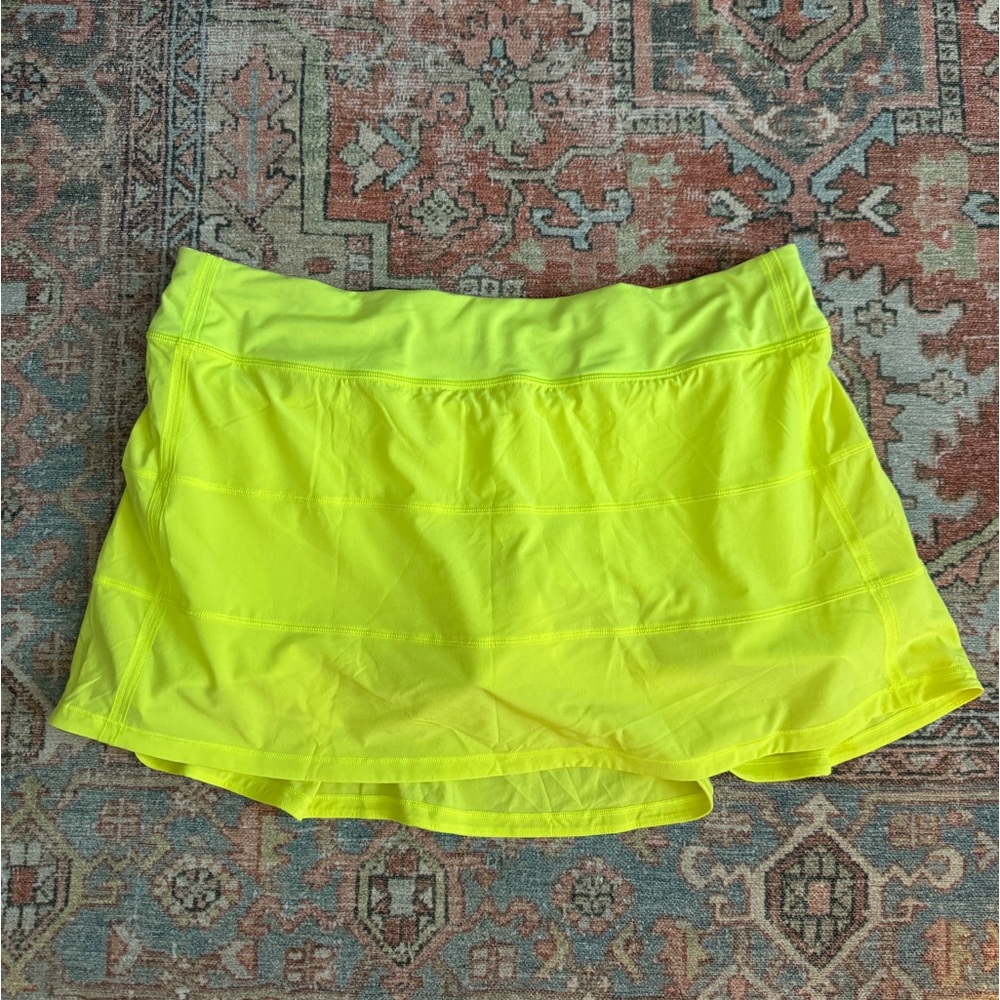 Lululemon, Neon Yellow Pace Rival Skirt, Size 14
